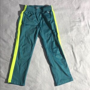 Teal and Neon Yellow Track Pants